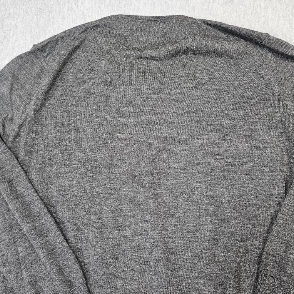 Polo Ralph Lauren Sweater Mens 2XL Gray Merino Wool V-Neck Embroidered Pony